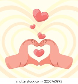 afro hands with hearts poster