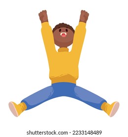 afro happy man celebrating character