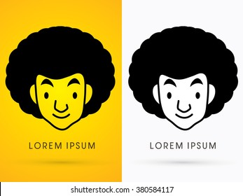 Afro head graphic vector.