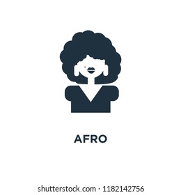 Afro icon. Black filled vector illustration. Afro symbol on white background. Can be used in web and mobile.