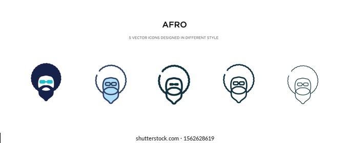 afro icon in different style vector illustration. two colored and black afro vector icons designed in filled, outline, line and stroke style can be used for web, mobile, ui