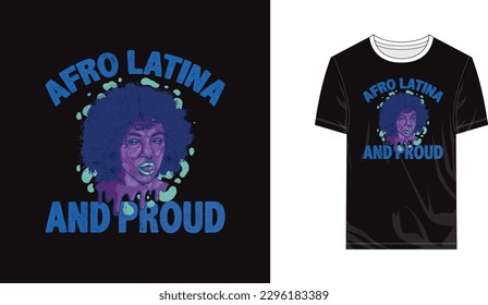 Afro Latina T shirt Design