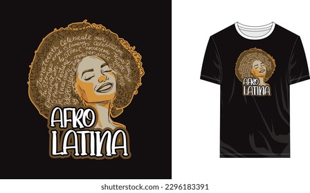 Afro Latina T shirt Design