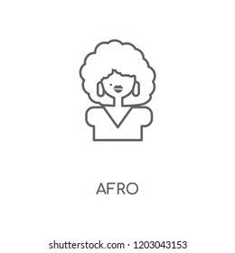 Afro linear icon. Afro concept stroke symbol design. Thin graphic elements vector illustration, outline pattern on a white background, eps 10.