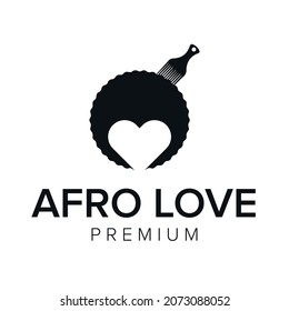 afro love logo icon vector template