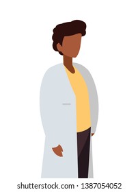 afro male medicine worker with uniform