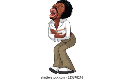 afro man in action, mascot