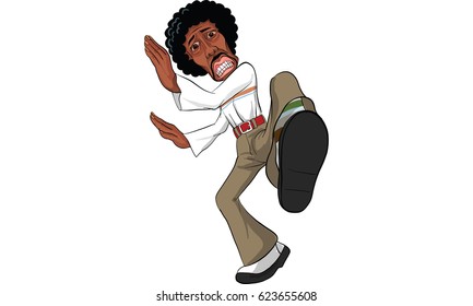 afro man in actions, man action