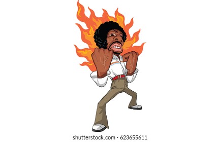 afro man in actions, man action