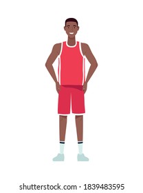afro man basketball player perfectly imperfect character vector illustration design