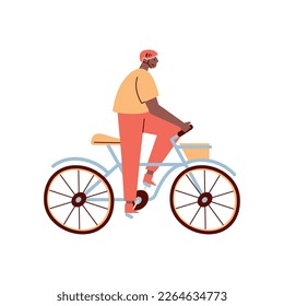 afro man in bicycle icon