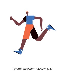 afro man running wellness activity