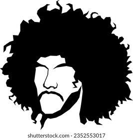 Afro man silhouette vector art