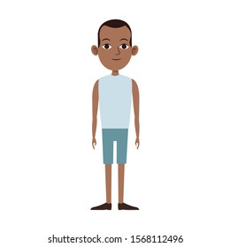 afro man standing icon over white background, vector illustration