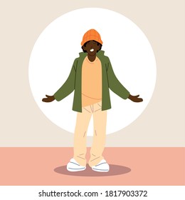 afro man wearing casual clothes vector illustration design