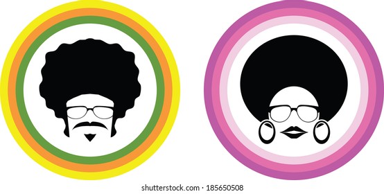 afro man and woman symbol vector
