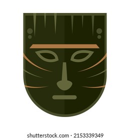 afro mask traditional icon isolated