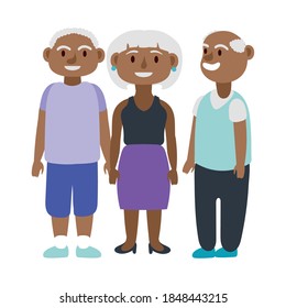 afro old people persons avatars characters vector illustration design