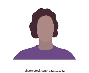Afro oman with no face. Unknown person concept