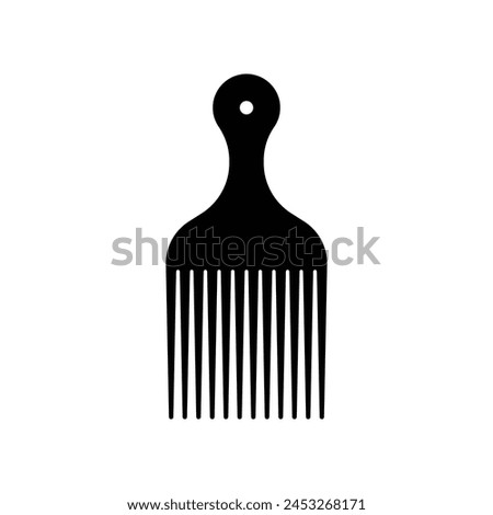 Afro pick comb vector isolated on white background.