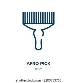 Afro pick icon. Linear vector illustration from beauty collection. Outline afro pick icon vector. Thin line symbol for use on web and mobile apps, logo, print media.