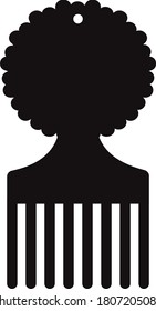 afro pick icon on white background. afro hairbrush sign. afro comb symbol. flat style. 