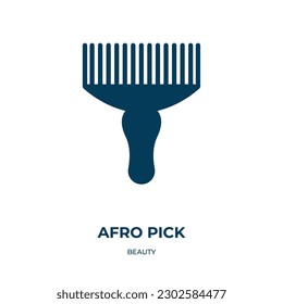 afro pick vector icon. afro pick, hair, brush filled icons from flat beauty concept. Isolated black glyph icon, vector illustration symbol element for web design and mobile apps