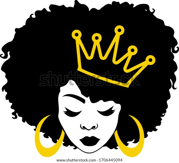 アフロ クイーン 黒人女性 アフリカ系アメリカ人 アフロ女性 かわいい のベクター画像素材 ロイヤリティフリー
