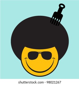 Afro Smiley Face