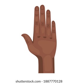 afro stop hand human symbol signal icon vector illustration design