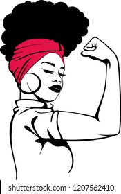 Afro strong woman