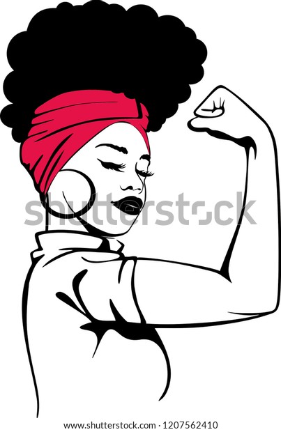 Download Afro Strong Woman Stock Vector (Royalty Free) 1207562410