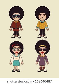 afro style design over beige background vector illustration 