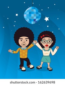 afro style design over blue background vector illustration 