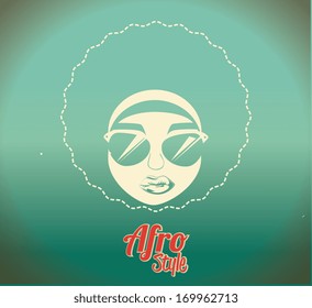 afro style design over blue background vector illustration 