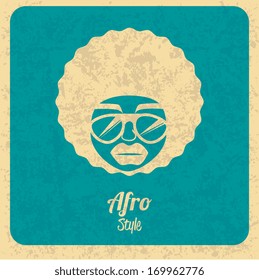 afro style design over blue background vector illustration 