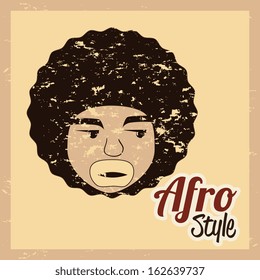 afro style design over cream white background vector illustration 