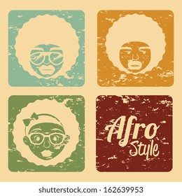 afro style design over  cream background vector illustration 