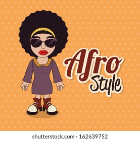 afro style design over dotted background vector illustration 