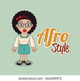 afro style design over dotted background vector illustration 