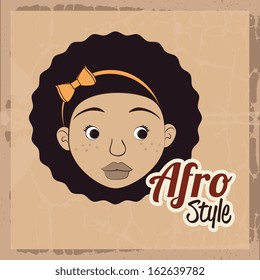 afro style design over  grunge  background vector illustration 