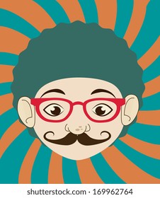 afro style design over  grunge background vector illustration  