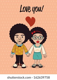 afro style design over pink background vector illustration 