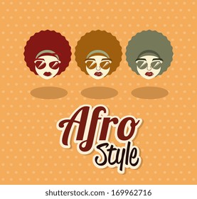 afro style design over pink   background vector illustration 