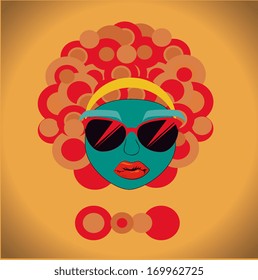 afro style design over yellow  background vector illustration 