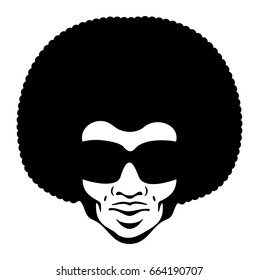 Afro style man portrait. Editable vector illustration. svg