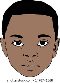Afro Toddler Vector Silhouette Chocolate Skin Tone