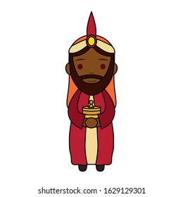 afro wize man king character manger vector illustration design