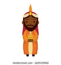 afro wize man king character manger vector illustration design