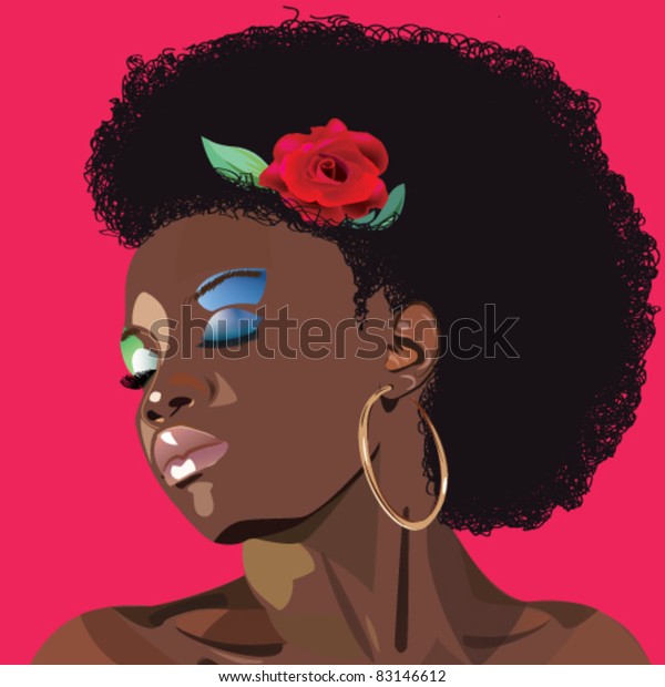 Afro Woman Stock Vector (Royalty Free) 83146612